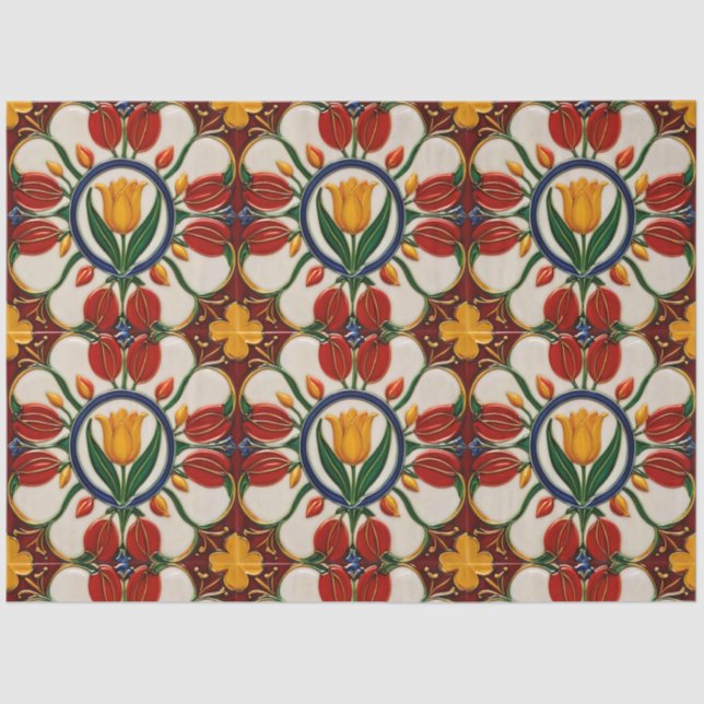 Papier Mousseline Tulipes Belle Collection Moderne (Recto)