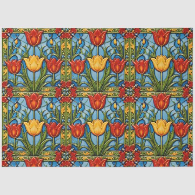 Papier Mousseline Tulipes belle collection populaire (Recto)