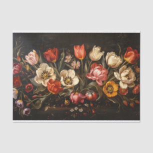 Papier Mousseline Tulipes colorées peignant le découpage botanique