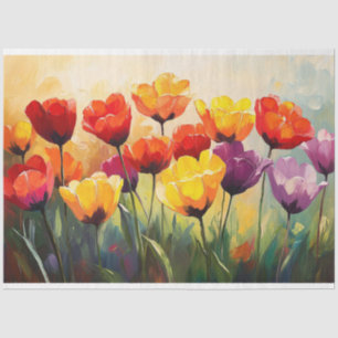 Papier Mousseline Tulipes d'aquarelle en gras dans la page de découp