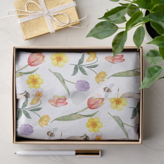 Papier Mousseline Tulipes de printemps Fleurs Découpage  (Cadeau)