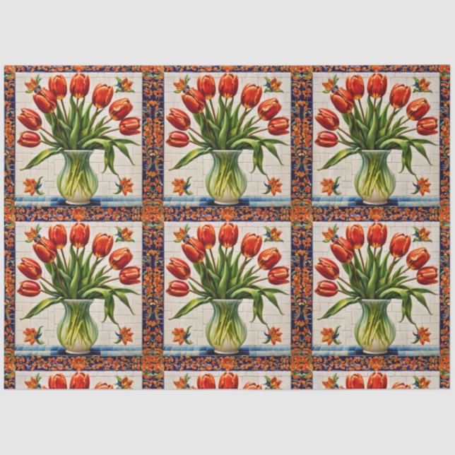Papier Mousseline Tulipes Populaire Belle Collection (Recto)