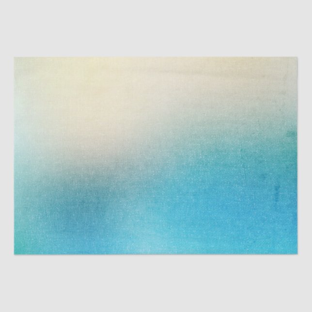 Papier Mousseline Turquoise Blanc Aqua Bleu Étoile de Mer Plage Mari (Recto)