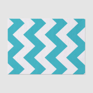 Papier Mousseline Turquoise Blue Bold Mod Chevron