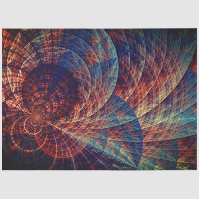 Papier Mousseline Turquoise Brown Fractal Abstrait 15 Découpage (Recto)