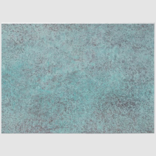 Papier Mousseline Turquoise Copper Patina texture cadeau (Recto)