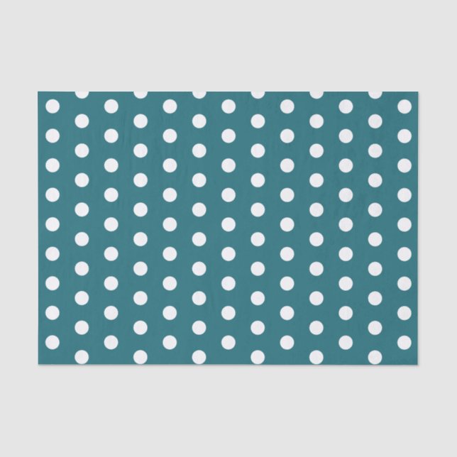 Papier Mousseline Turquoise et points blancs (Recto)