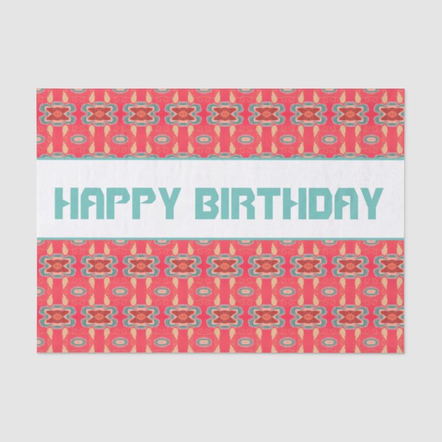 Papier Mousseline Turquoise et rouge (Recto)