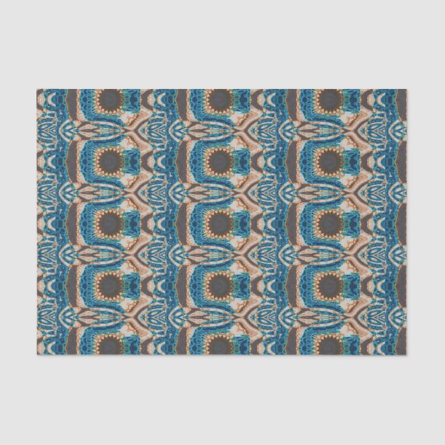 Papier Mousseline Turquoise Gold Sun Southwestern Art (Recto)