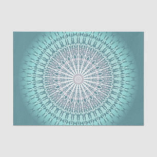 Papier Mousseline Turquoise Green Chevron Mandala
