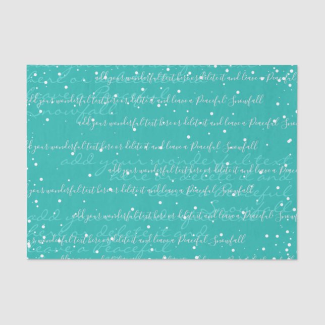 Papier Mousseline Turquoise | Jour élégant du texte de script person (Recto)