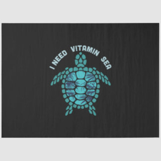 Papier Mousseline Turtle Lover | J'ai besoin de la mer de vitamine