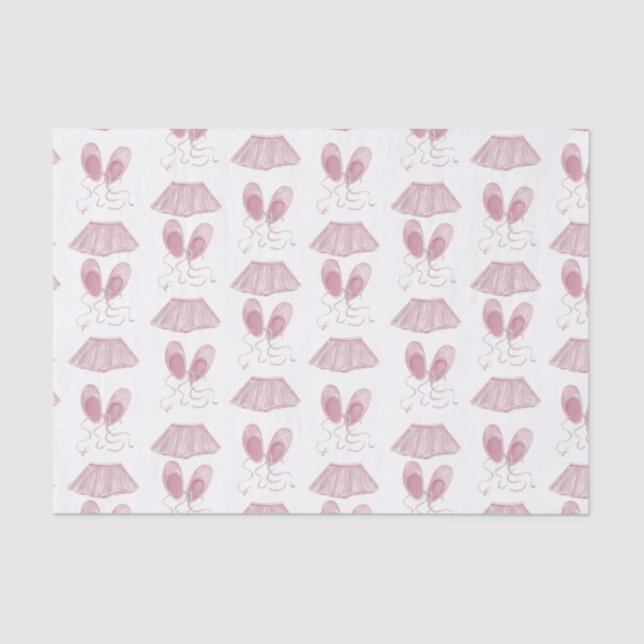 Papier Mousseline Tutus roses chaussons de ballet danse blancs (Recto)