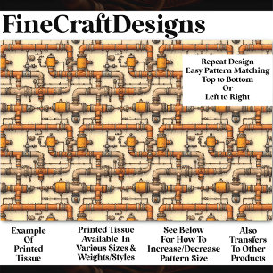 Papier Mousseline Tuyaux à vapeur industriels Motif BM6 Découpage