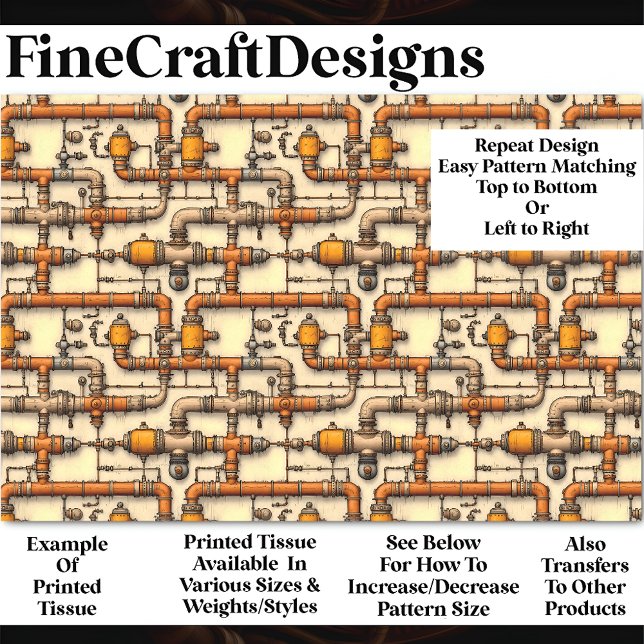 Papier Mousseline Tuyaux à vapeur industriels Motif BM6 Découpage (Créateur téléchargé)
