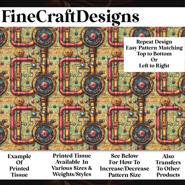 Papier Mousseline Tuyaux vapeur futuristes rétro BM5 Découpage (Créateur téléchargé)