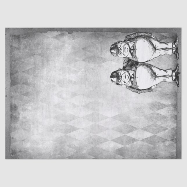 Papier Mousseline Tweedledee et Tweedledum Wonderland Decoupage (Recto)