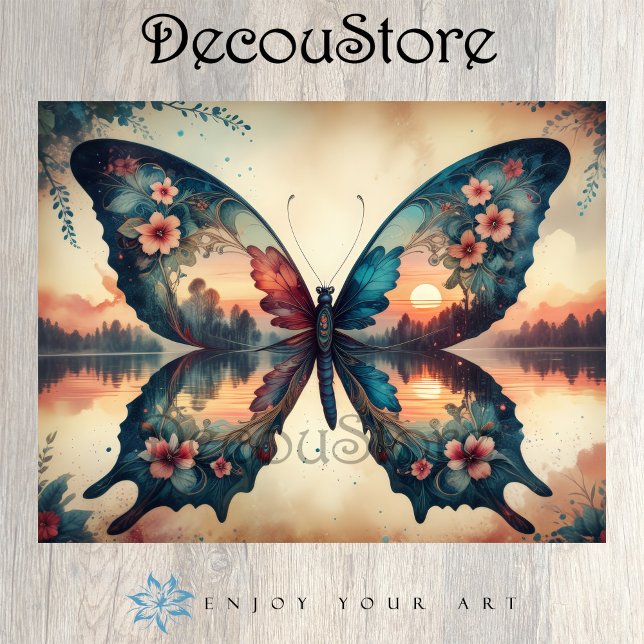 Papier Mousseline Twilight Butterfly Decoupage (Créateur téléchargé)