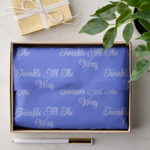 Papier Mousseline Twinkle All The Way   Festif Bleu & Blanc Impeccab