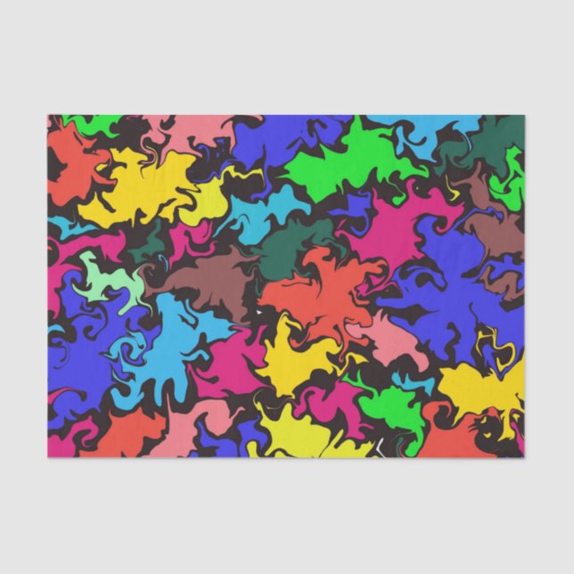 Papier Mousseline Twirl coloré Abstrait / (Recto)