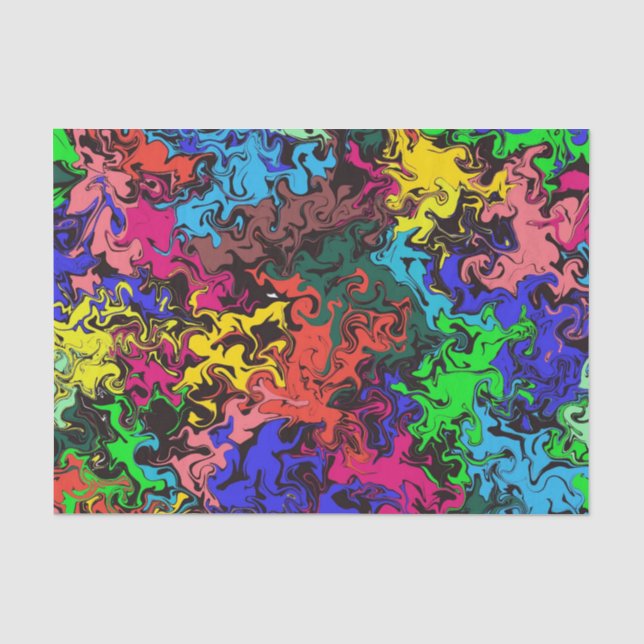 Papier Mousseline Twirly coloré Abstrait / (Recto)