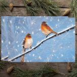 Papier Mousseline Two Birds On Branch On A Snowy Winter Day<br><div class="desc">Seasonal tissue paper design featuring two birds on a branch on a snowy winter day.</div>