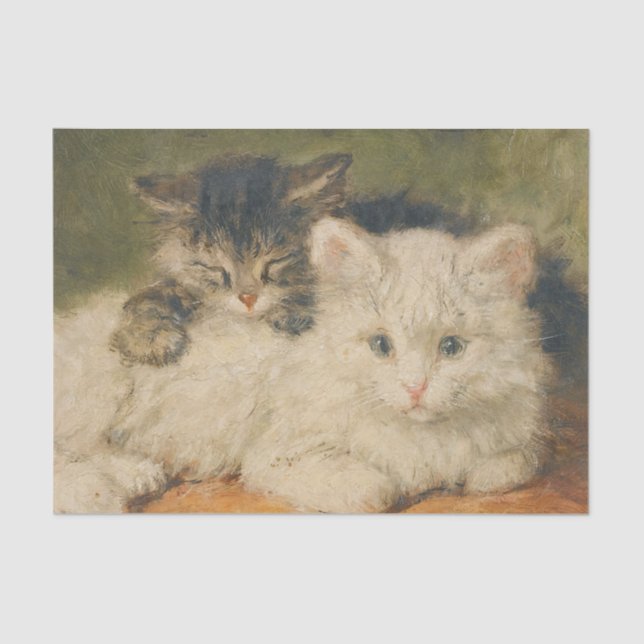 Papier Mousseline Two Kittens par Henriette Ronner-Knip (Recto)