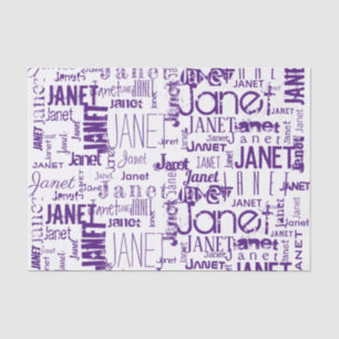 Papier Mousseline Type de nom personnalisé Purple Word Cloud