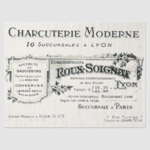 Papier Mousseline Typographie d'entreprise vintage Lyon
