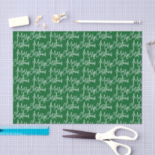 Papier Mousseline Typographie Vert Joyeux Noël