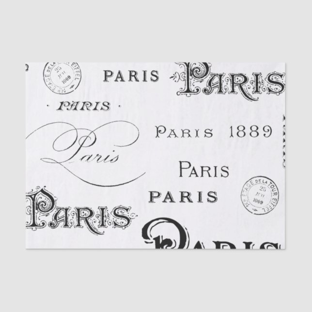 Papier Mousseline Typographie vintage (Recto)