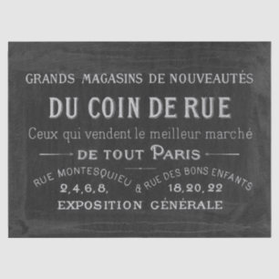 Papier Mousseline Typographie vintage en tableau noir Paris Advert