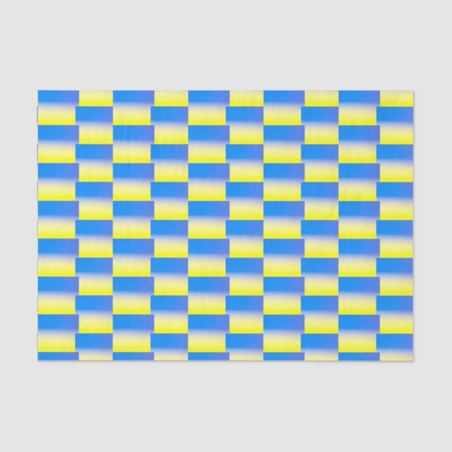 Papier Mousseline Ukraine motif bleu et jaune Inspiré pour la paix (Recto)