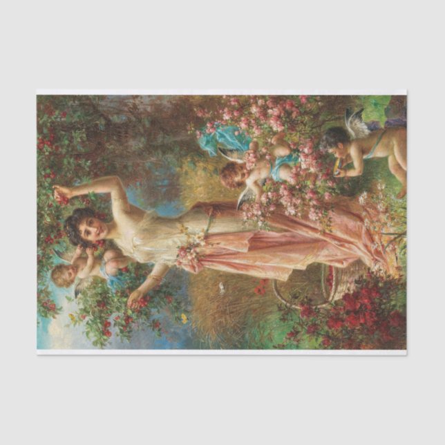 Papier Mousseline Un Allégorie de l'été avec Messagers d'Amour (Recto)