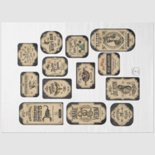 Papier Mousseline Un apothecaire et poteau Étiquette série Design 4