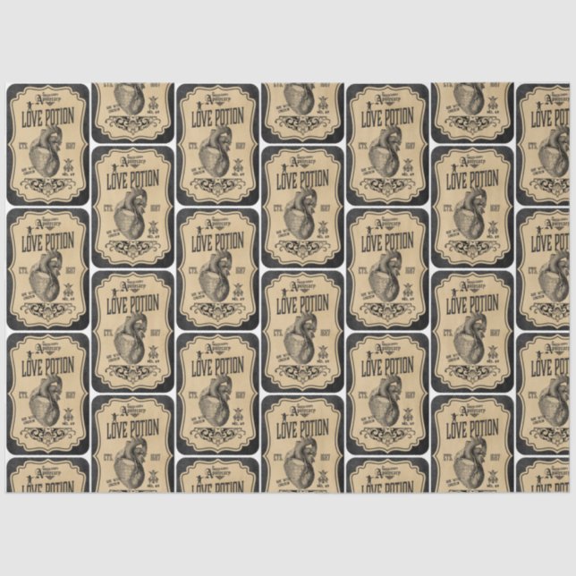 Papier Mousseline Un apothecaire et poteau Étiquette série Design 5 (Recto)