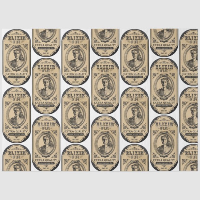 Papier Mousseline Un apothecaire et potion Étiquette série Design 17 (Recto)