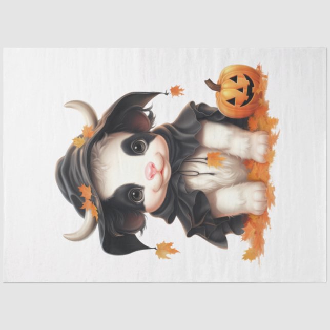 Papier Mousseline Un bébé vache Halloween série Design 5 (Recto)