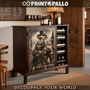 Papier Mousseline Un bouledogue anglais steampunk à Londres