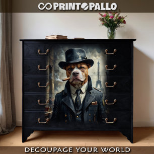 Papier Mousseline Un chien beabull détective à Paris en 1930