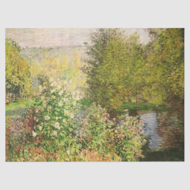 Papier Mousseline Un coin du jardin à Montgeron, Claude Monet (Recto)