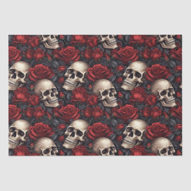 Papier Mousseline Un crâne et une série Rose 10 (Recto)