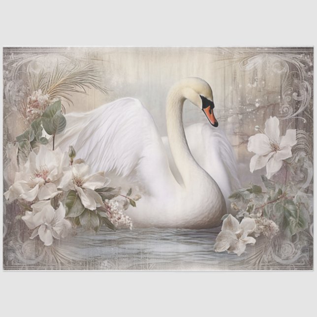 Papier Mousseline Un cygne d'hiver (Recto)