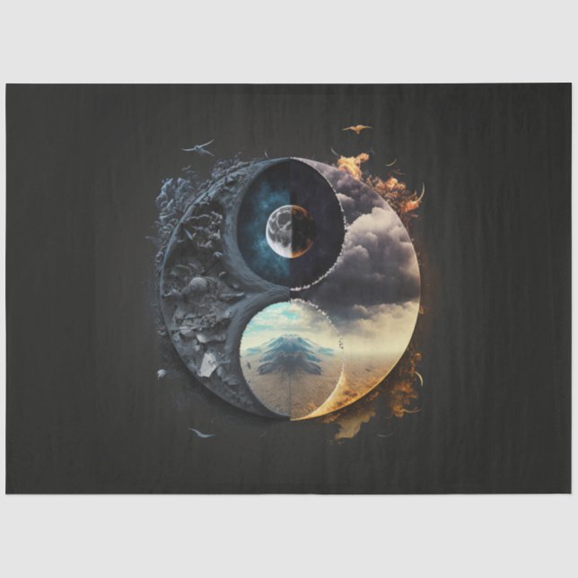 Papier Mousseline Un design abstrait de la série Ying Yang 8 (Recto)