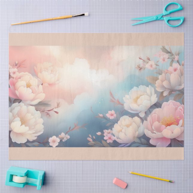 Papier Mousseline Un design de fleur floue #10 (Artisanat)