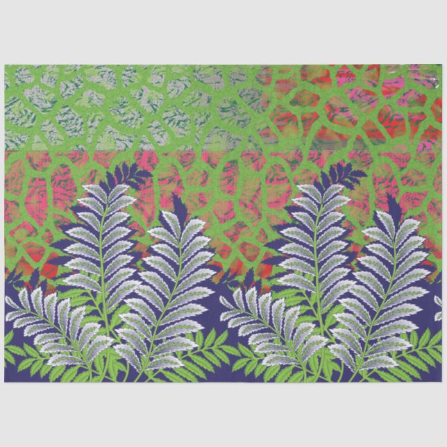 Papier Mousseline un design de motif vert et jaune (Recto)