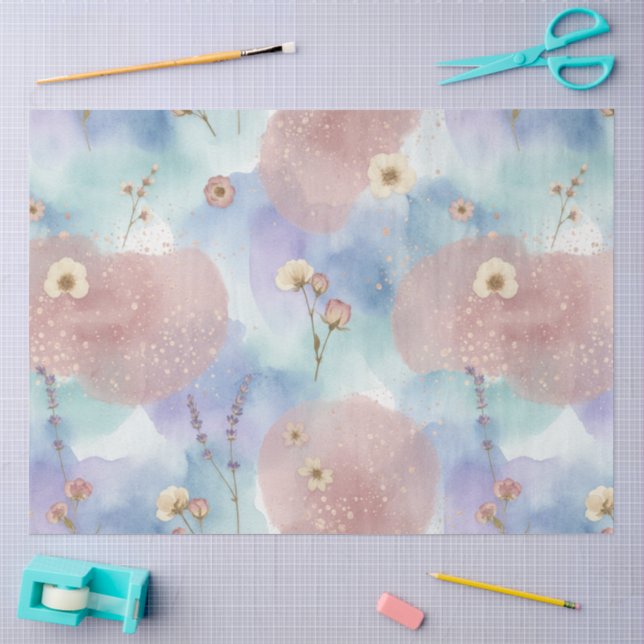 Papier Mousseline Un design de série de Pâques bleu et rose #6 (Artisanat)