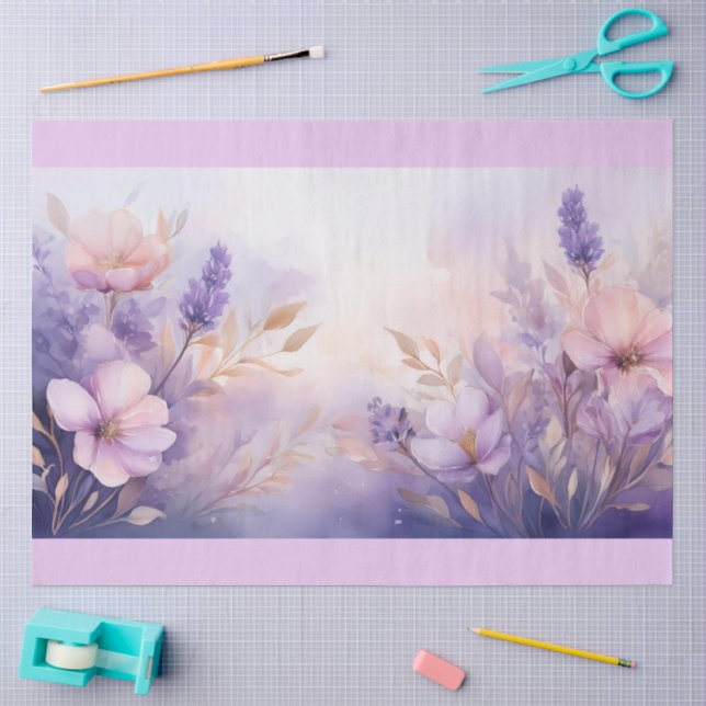Papier Mousseline Un design floral rêveur #4 (Artisanat)