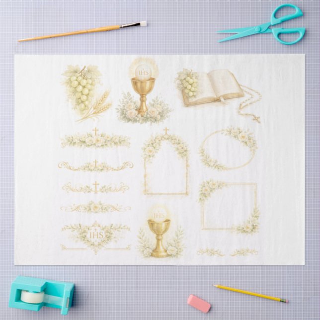 Papier Mousseline Un design pour une première communion #4 (Artisanat)
