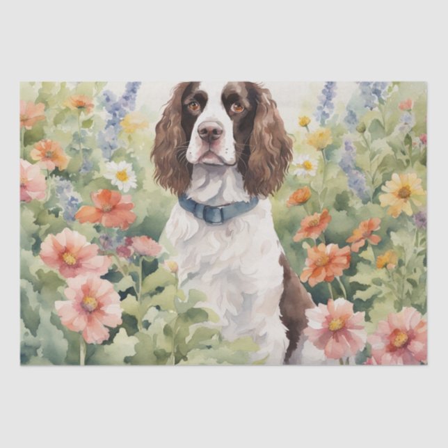 Papier Mousseline : Un Espagnol Springer dans la découpage des fleur (Recto)